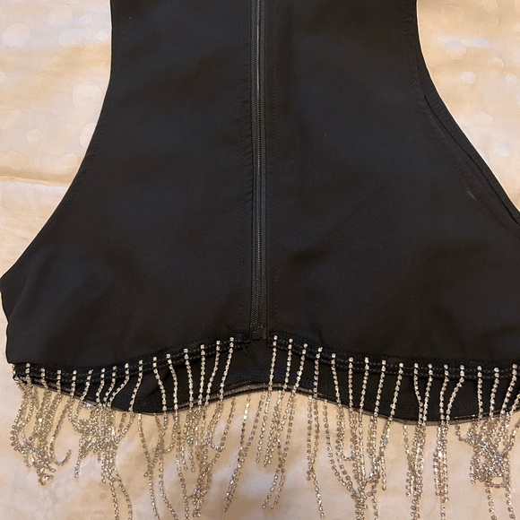 Black fringe crop top medium - Picture 4 of 4
